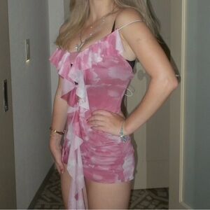 Fashion Nova Pink Mini Dress with Spaghetti Straps